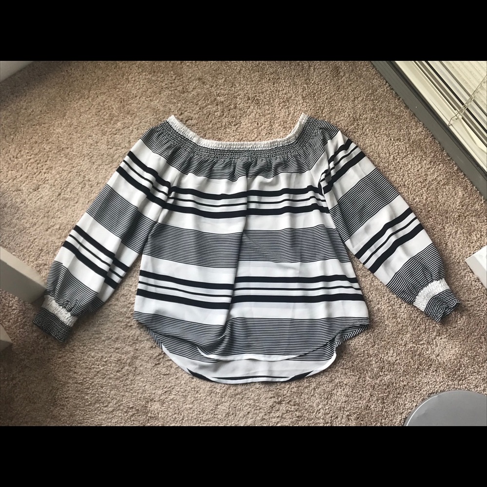Striped off-the-shoulder top